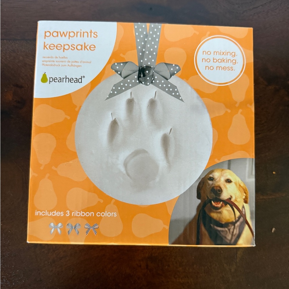 Pearhead Orange Pawprints Keepsake Dog Keepsake,NIB